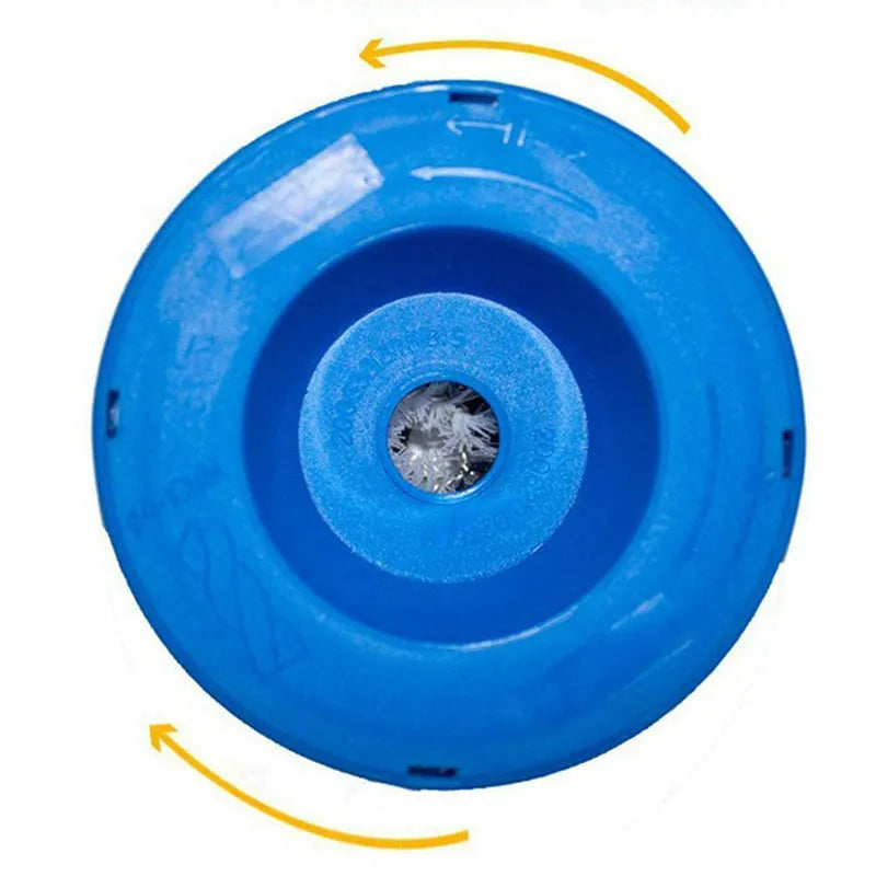 Blue bowl-shaped electric hammer dust cover and stopper accessory for drills.