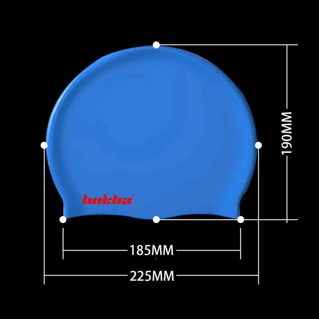 Silicone swimming cap with ear coverage in multiple colour options for waterproof head protection