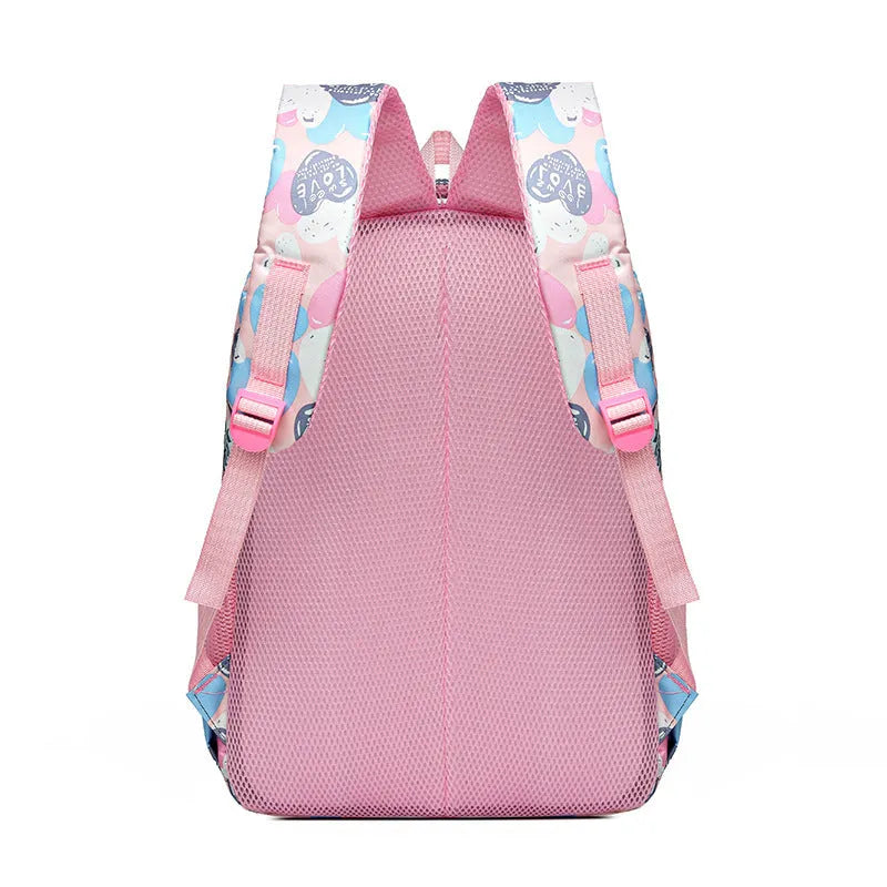 Children's large capacity blue school backpack with air pillow belt on back