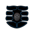 K81 digital display abdominal muscle stimulator patch with eight electrodes in red, blue, and yellow edge options