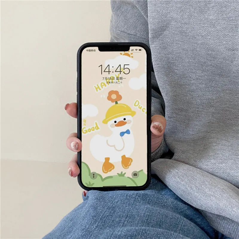Black plush fairy funny phone case back cover for iPhone models