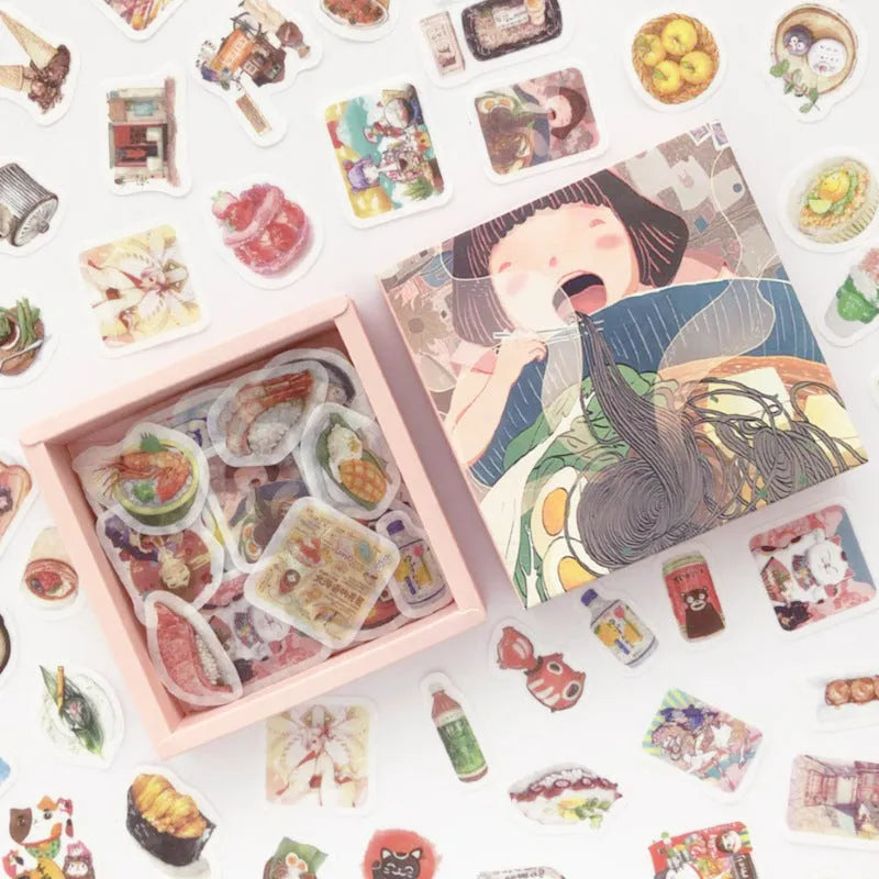 200 pc box set washi paper stickers stationery diary decoration multi colour Japanese paper stickers