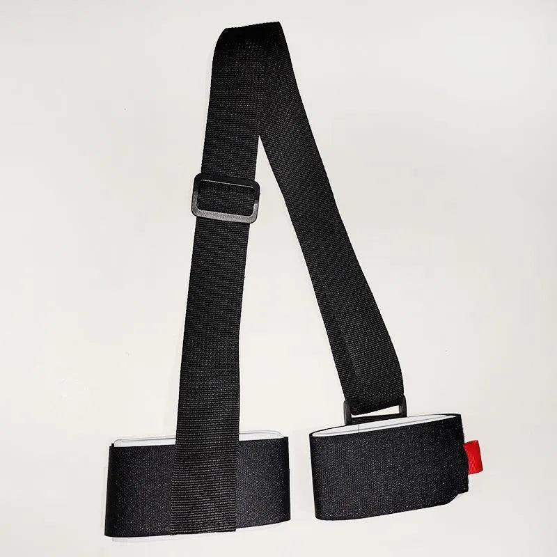 Adjustable skiing bandage with double-board shoulder strap and hook-and-loop fastening in four colour options