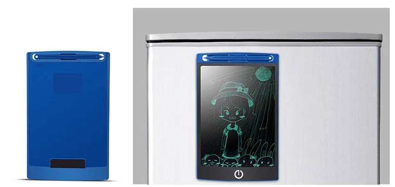 LCD writing tablet with ABS frame, 150 x 122 x 7mm, pressure sensing screen, erase button and CR2025 battery