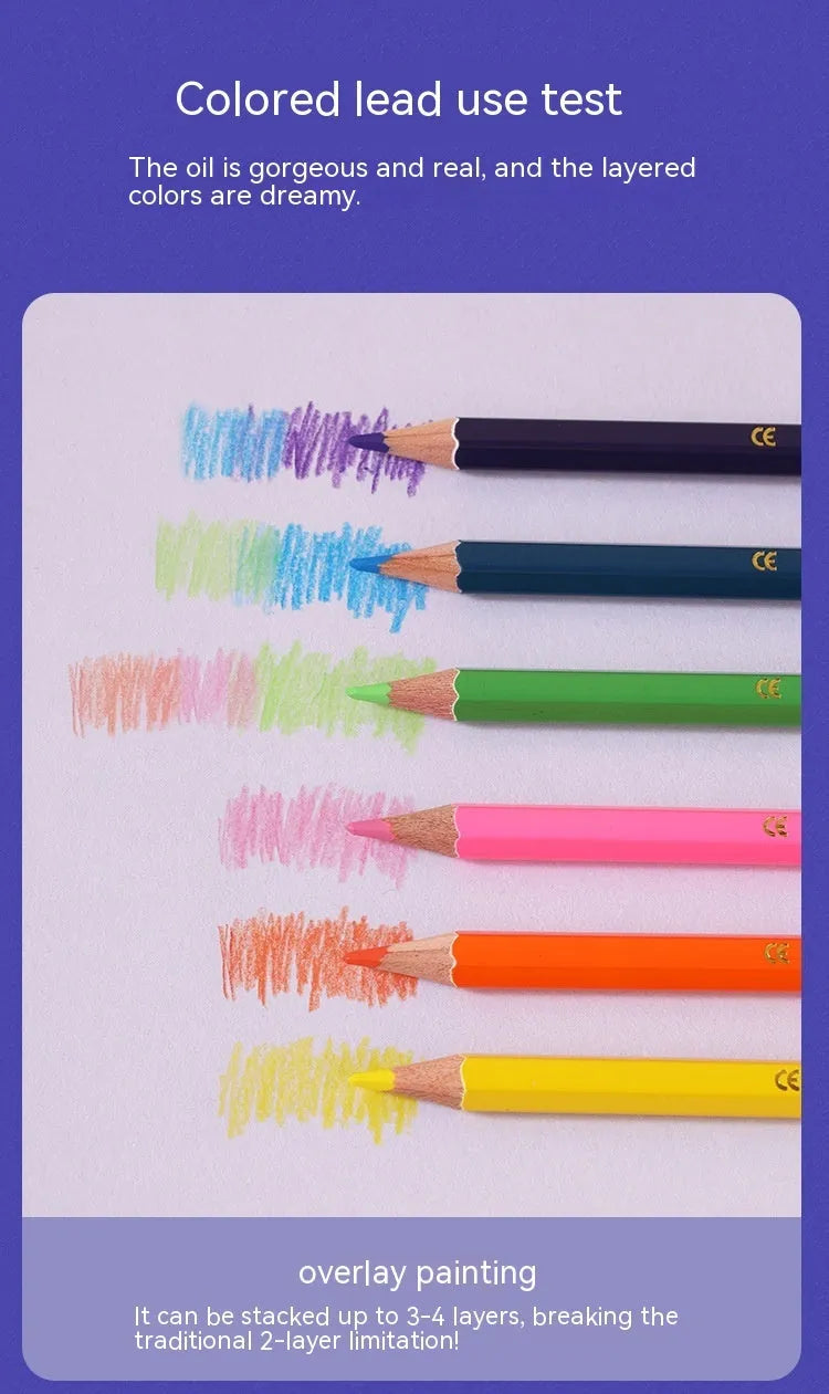 Set of double-ended wooden colour pencils showing two different coloured leads on each barrel.