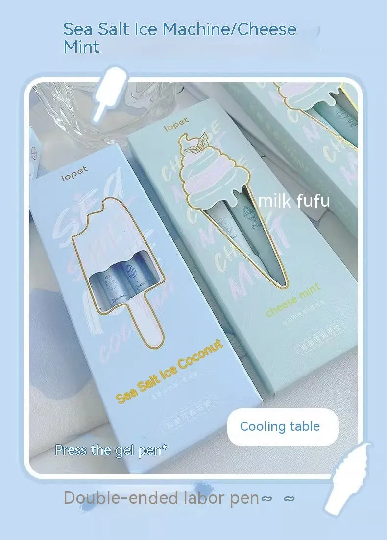 Four 0.5mm tip fluorescent pens for calligraphy in Cheese Mint and Sea Salt Ice Cup colours.