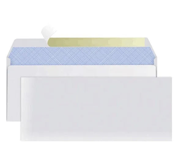 Blue anti-opening self-adhesive confidential security envelope sized 105x240mm.