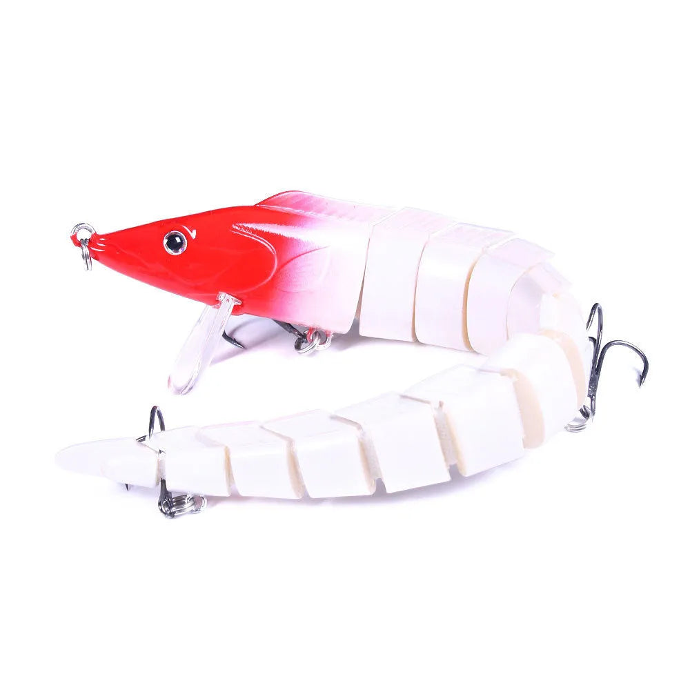Multi-section simulated loach fishing lure measuring 23cm in length, shown in one of five available colour variations.