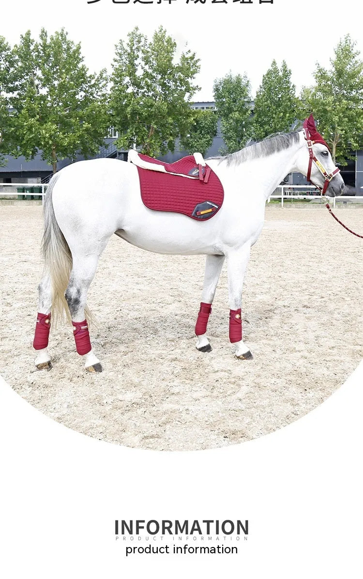 Wool riding saddle pad for equestrian and cycling waist protection in four colour options
