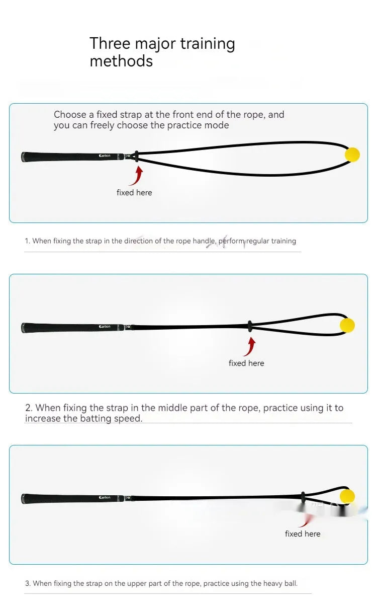 Black silicone elastic golf swing training rope for physical correction practice