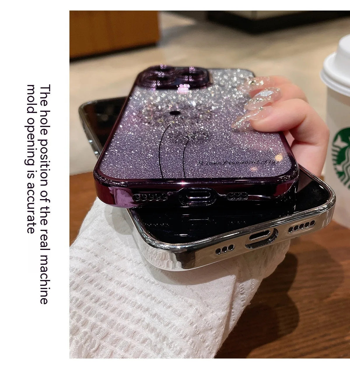 Gradient glitter silicone phone case for Apple iPhone, transparent electroplated cover in purple pink blue silver green black