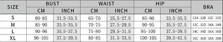 Blue women's one-piece swimsuit with detachable gauze skirt shown in S M L XL sizing options