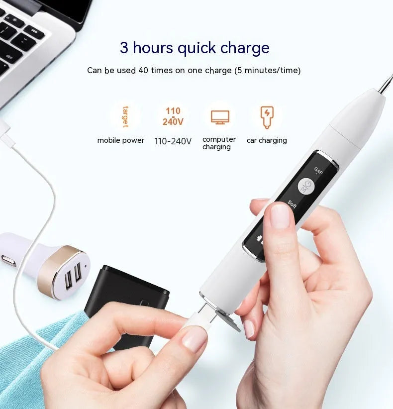 Household ultrasonic dental cleaner with camera 30KHZ black model