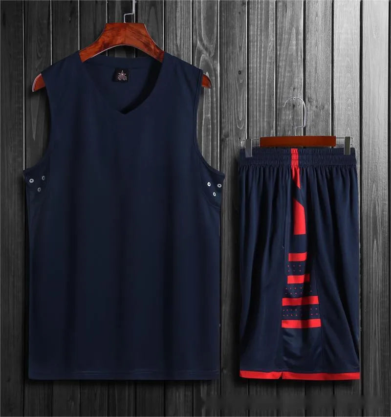 White and black basketball sports vest set for campus competition training with breathable Chemical Fiber blend fabric