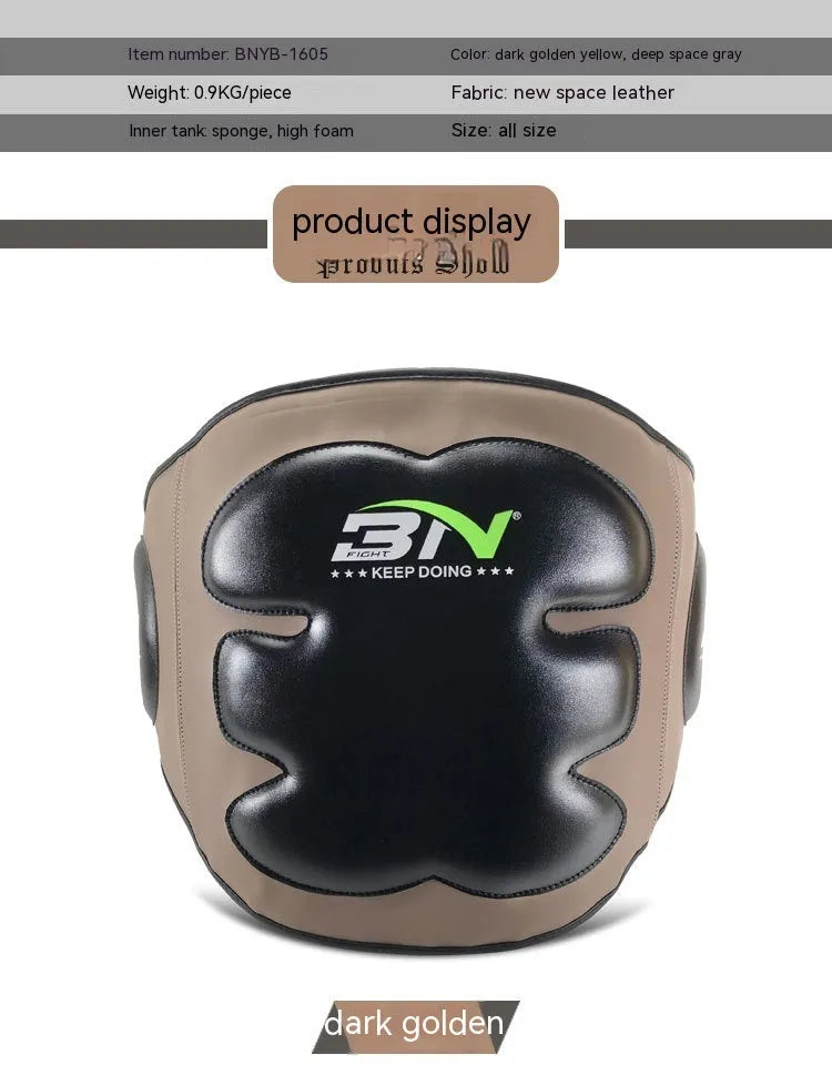 Dark grey Sanda boxing chest protection target for waist training drills.
