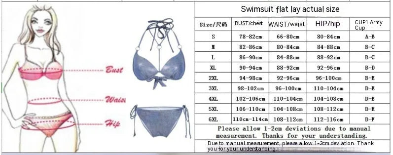 Blue printed women's split bikini swimsuit with sleeveless top and briefs on a mannequin.