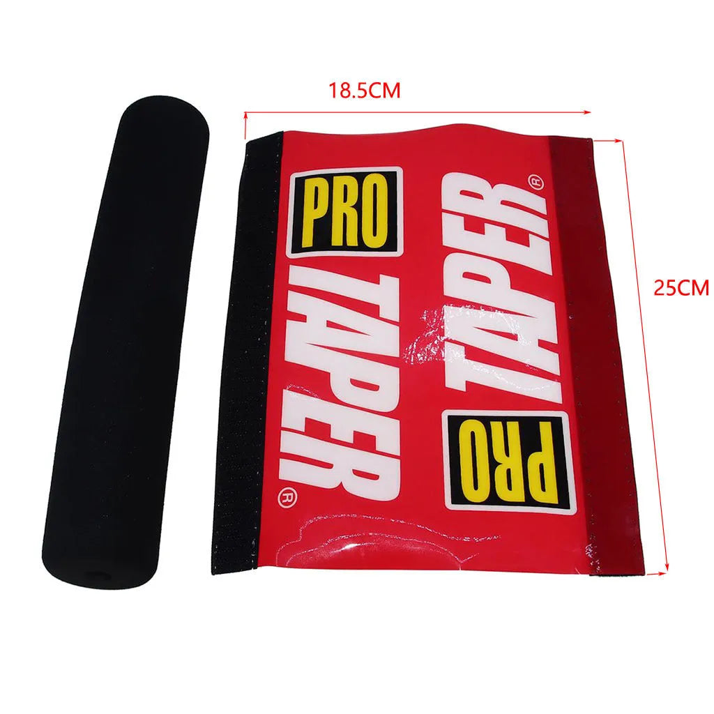 25cm foam motorcycle chest protector cover for off-road handlebars in black, blue, and red