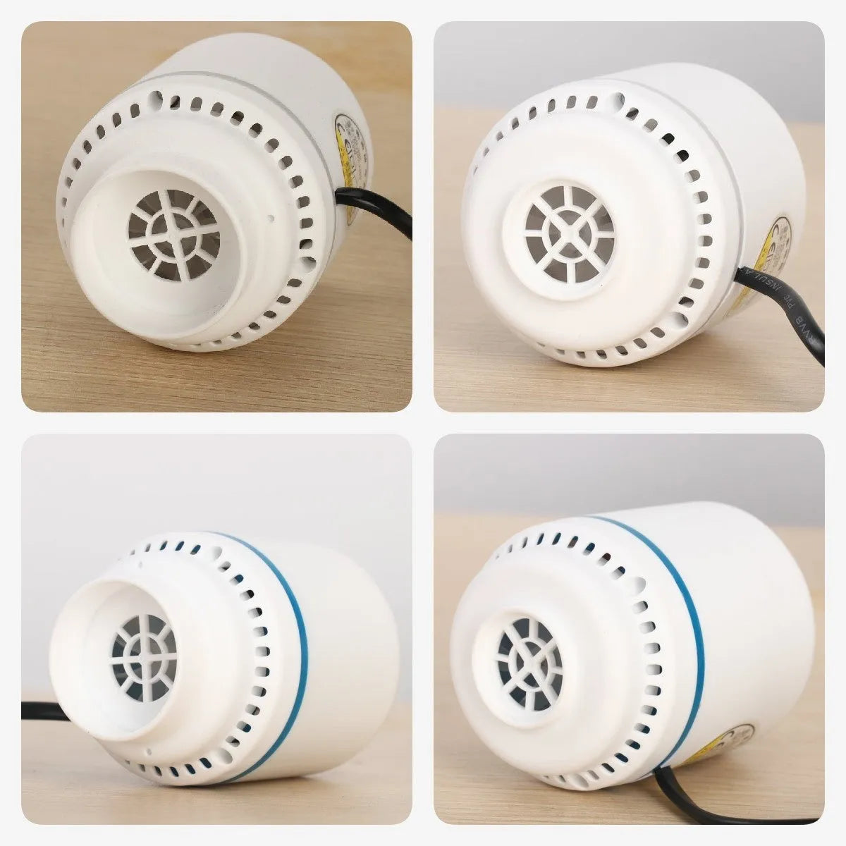 White plastic electric suction pump for buggy bag vacuum, available in 26mm, 32mm, and 38mm diameters.