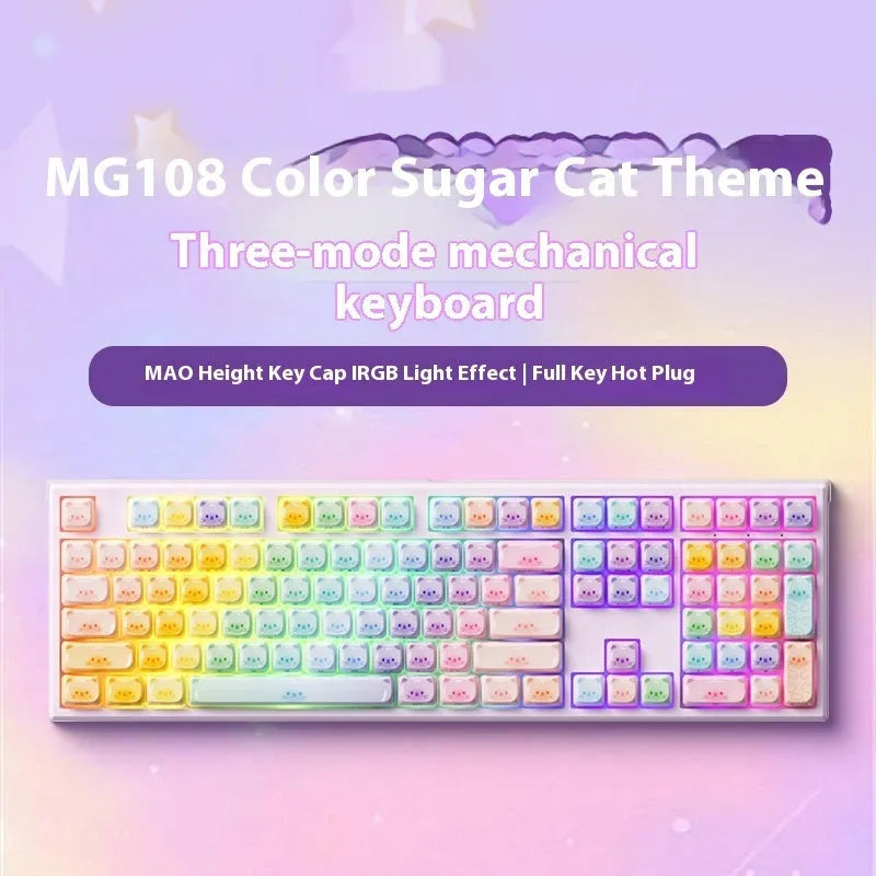 MG108B colour Sugar Cat design Bluetooth mechanical keyboard with piano switches