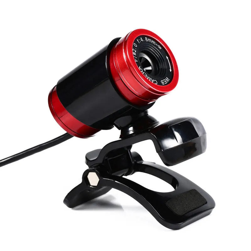 HD computer camera 12MP webcam with adjustable mount, manual focus, and sound-absorbing microphone for laptops and desktops
