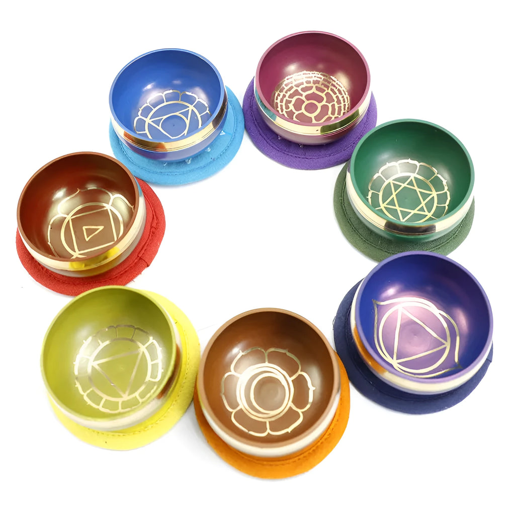 Handmade colourful 8cm singing bowl yoga meditation percussion instrument