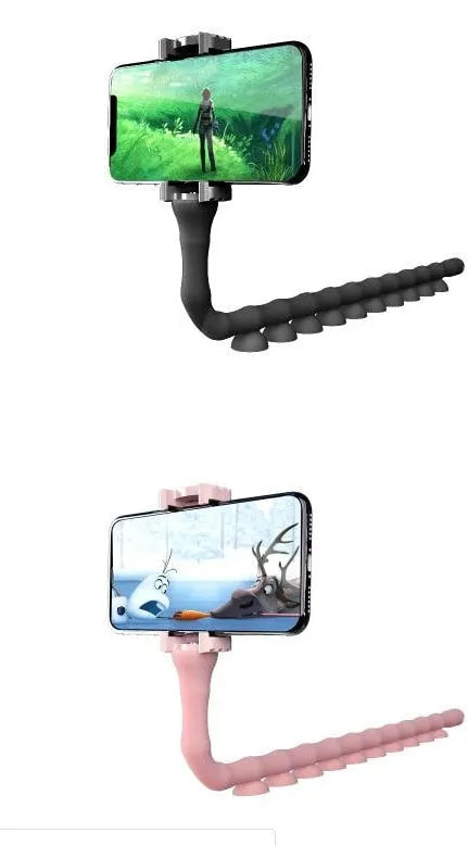 Black flexible rubber mobile phone holder extended to 62cm with 360-degree rotating head
