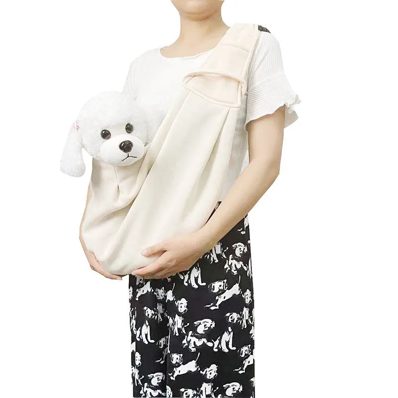 Soft polyester dog carrier bag with adjustable shoulder strap in multiple colour options