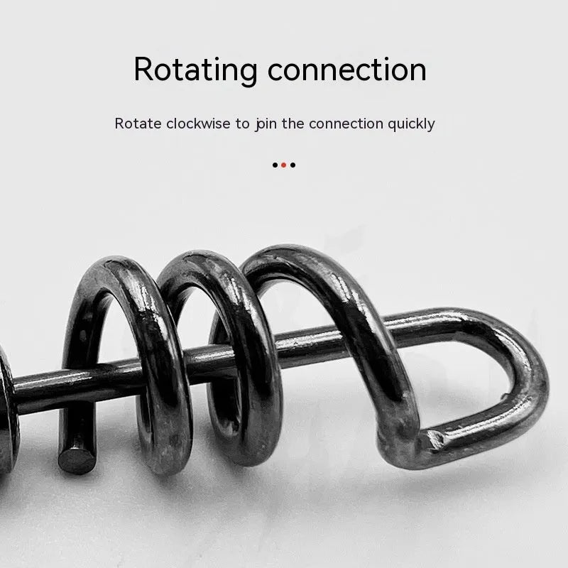 Stainless steel fishing swivel connector with 8-shaped ring design in various colour-coded sizes