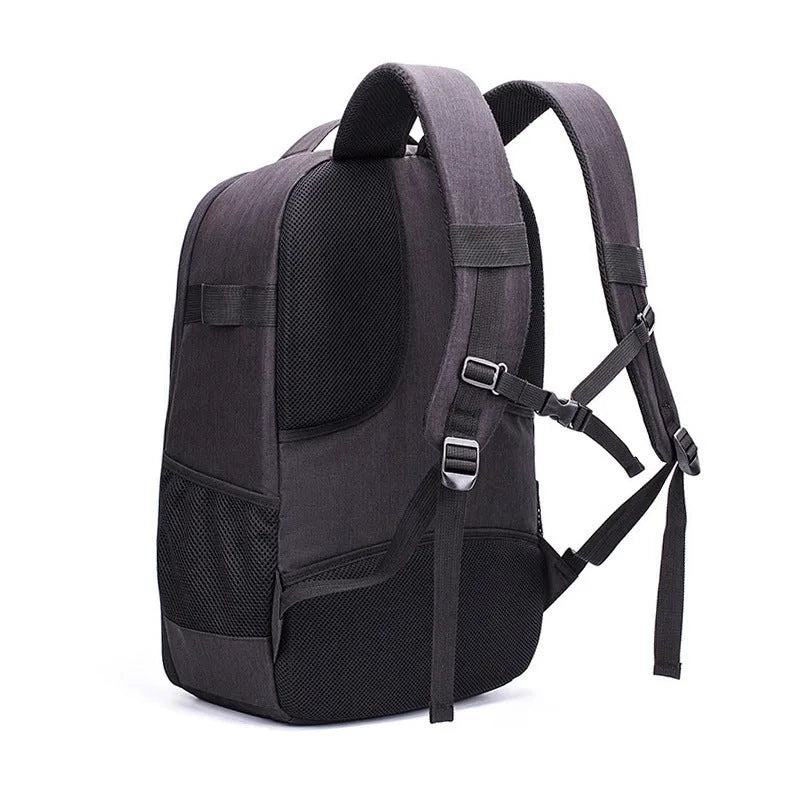 Black waterproof Oxford cloth backpack for unmanned aerial vehicles with multiple internal compartments
