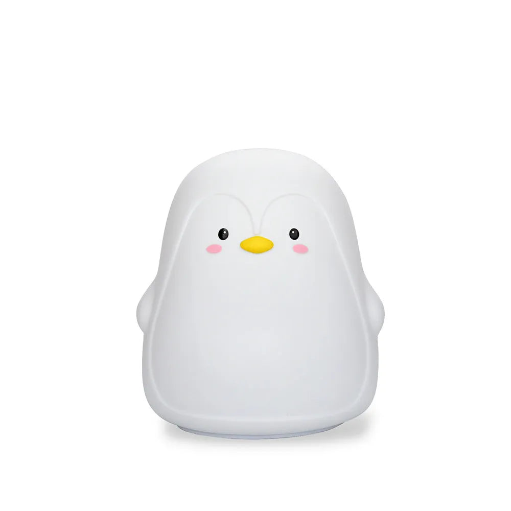 Penguin night light in silicone and ABS, 118x110x132mm, white light, USB rechargeable 1200mAh