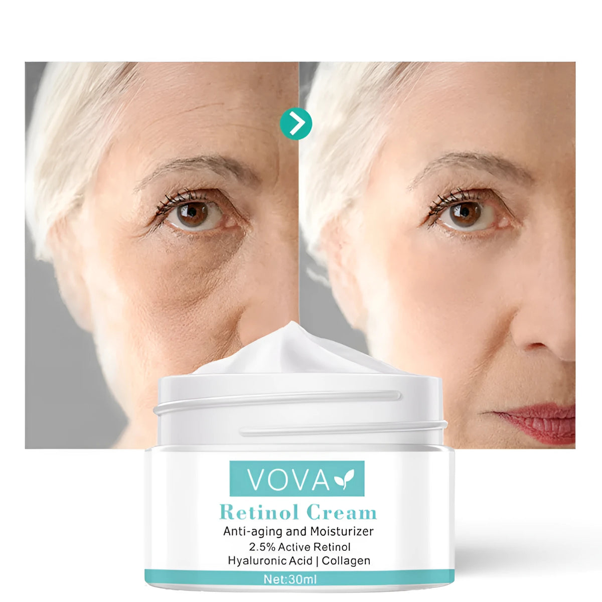 30ml collagen hyaluronic acid anti-wrinkle cream for moisturising, puffiness and skin tightening