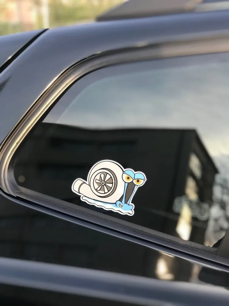 Reflective snail bumper sticker 12cm by 8cm with polyester material and animal pattern in picture colour