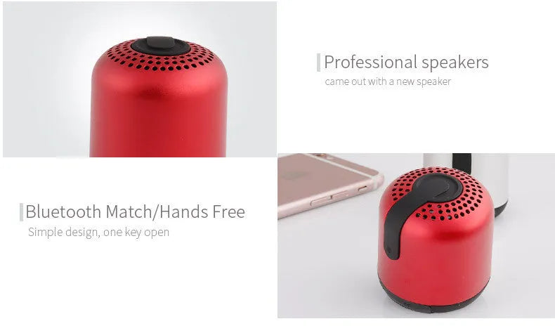 Hieha XQ11 cylinder-shaped portable Bluetooth speaker in silver colour on a table.