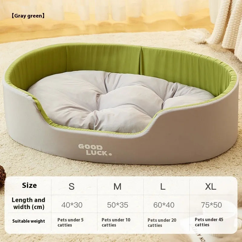 Four Seasons washable cat nest in grayish yellow with upright windproof design for pets