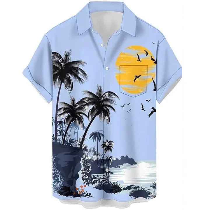 Men's slim fit camouflage short sleeve shirt in polyester available in six colours