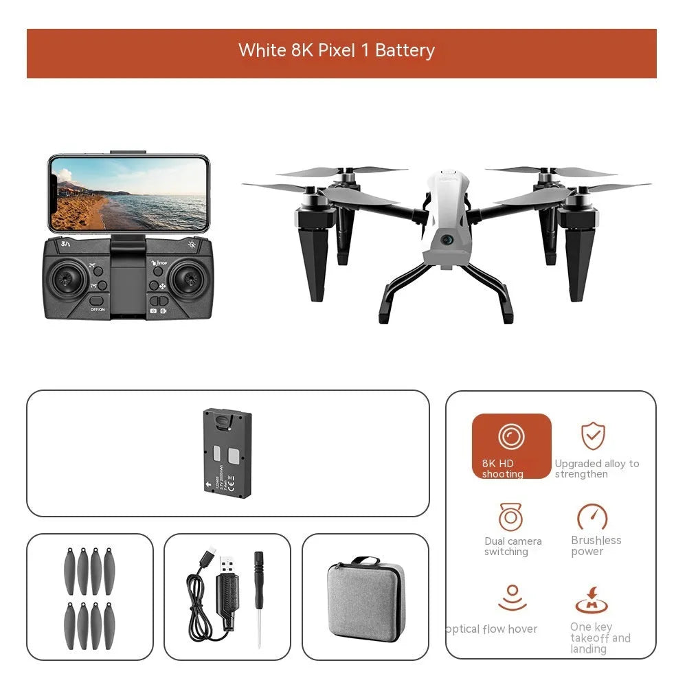 Alloy KS66 UAV drone with remote control and accessories including spare propellers and storage bag