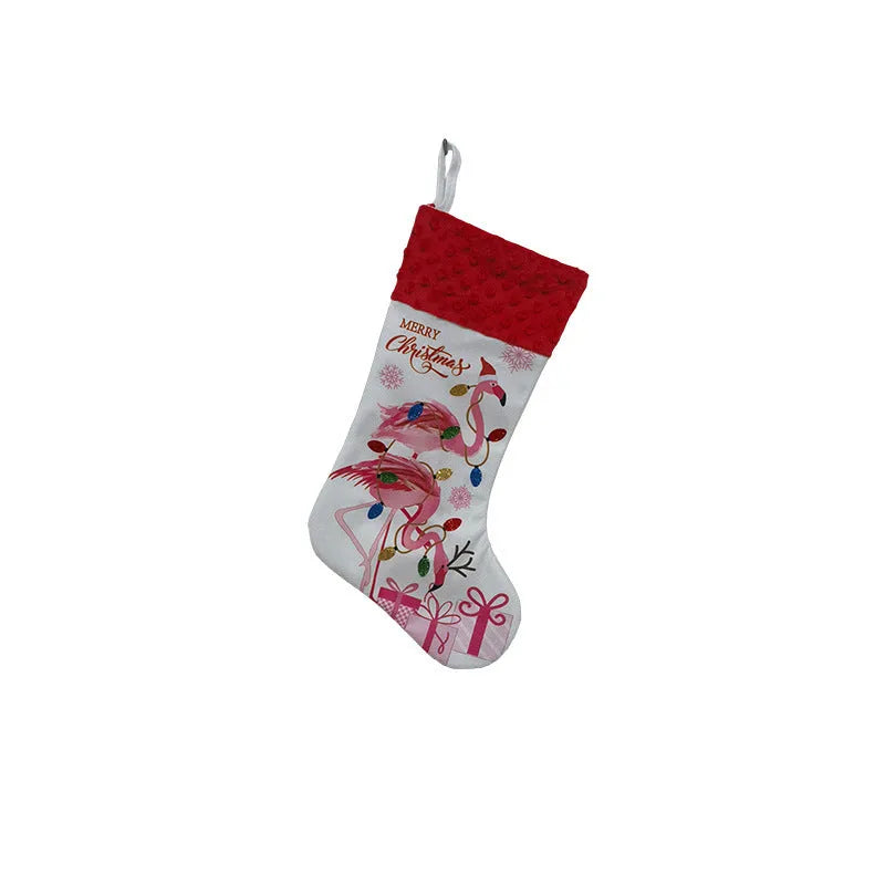 Cloth Christmas stocking decoration pendant in American style measuring 46x28cm