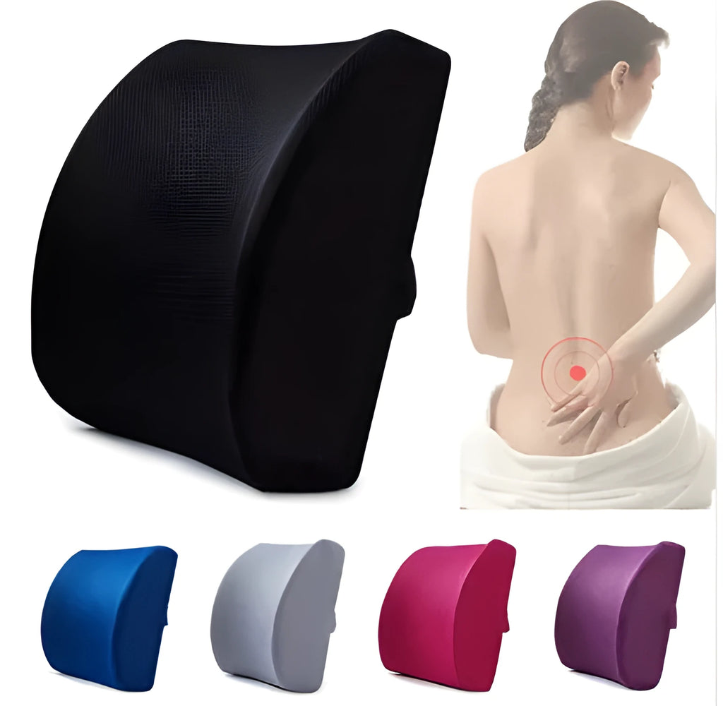 Breathable ice mesh memory cotton car lumbar support pillow grey colour on car seat