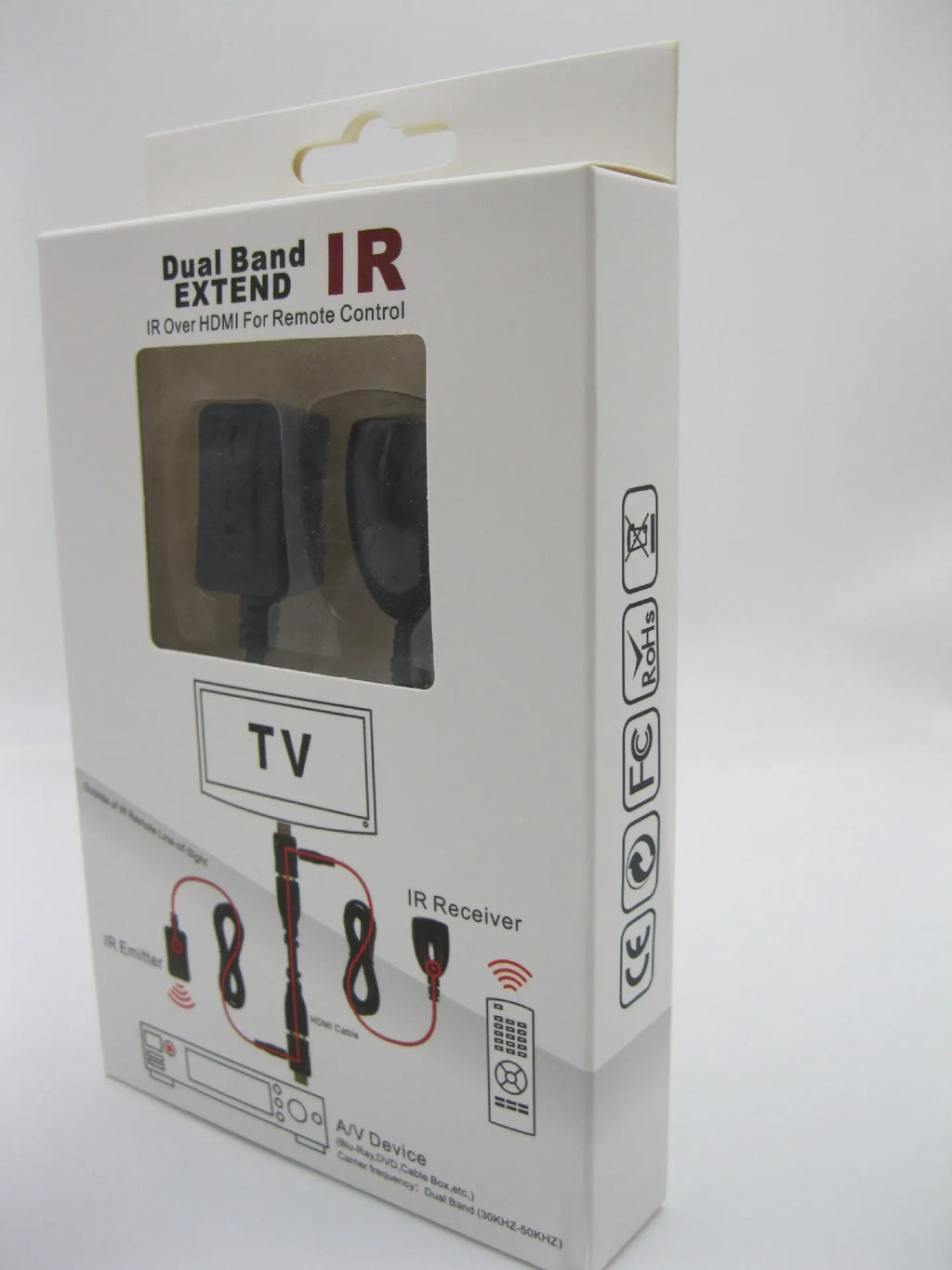 IR extender infrared repeater remote control 30 to 60kHz dual band over HDMI CEC with plastic housing
