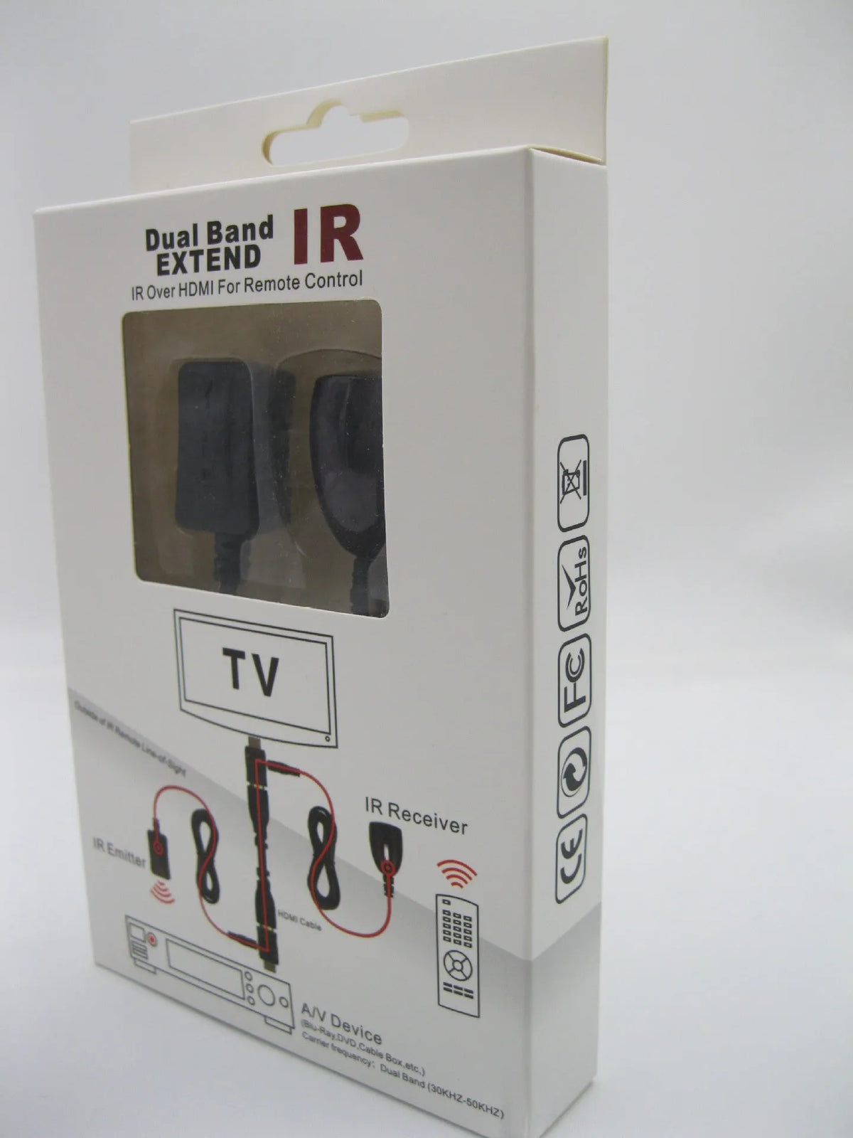 IR extender infrared repeater remote control 30 to 60kHz dual band over HDMI CEC with plastic housing