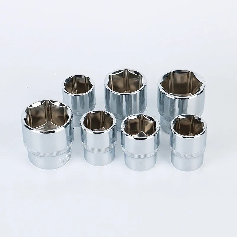 61-piece chrome vanadium steel socket wrench set with ratchets and extensions for auto repair.