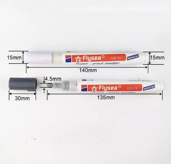 Tile gap grout coating marker pen with colour options for ceramic floor and wall crevice repair