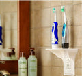 White plastic socket rack organiser for workshop tools on a workbench.