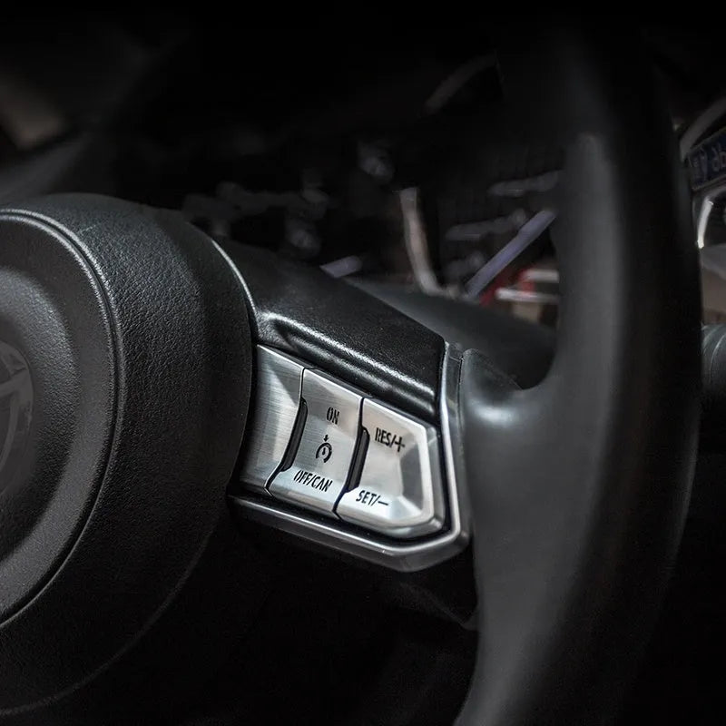 Aluminium alloy car steering wheel decorative stickers in brushed metallic finishes