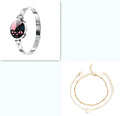 Women's IP67 waterproof smart watch, 38mm round dial, stainless steel strap, Rose Gold Silvery Violet colour options
