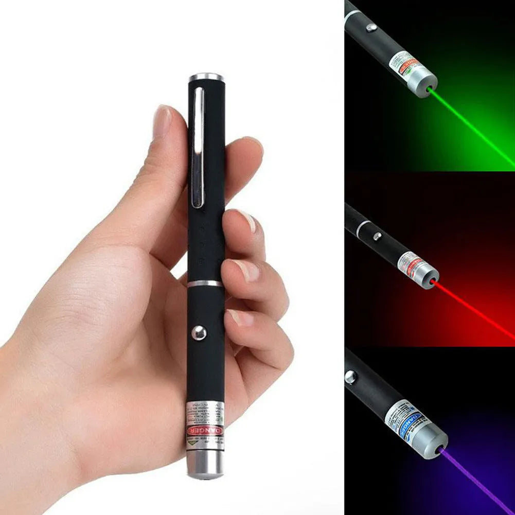 Black pen-shaped 5mW laser pointer, copper aluminium body, φ14×155mm, red green or blue violet single point