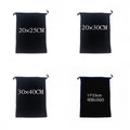 Flannel drawstring bag with beam opening, available in multiple colours and sizes for storage or gifting