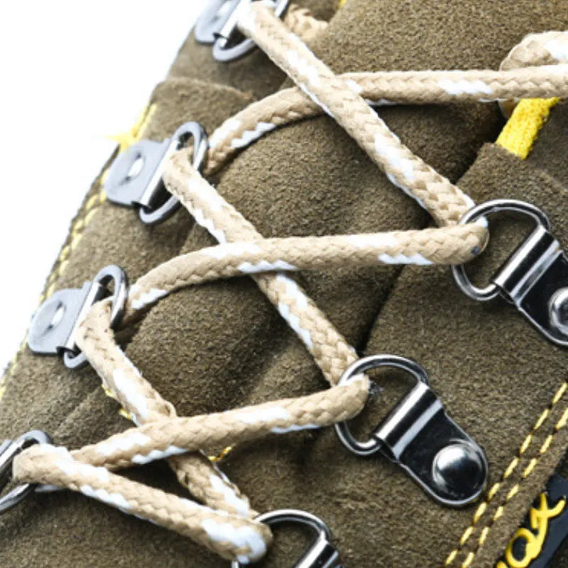 Bronze steel toe safety shoes with cow suede upper and anti-skid sole