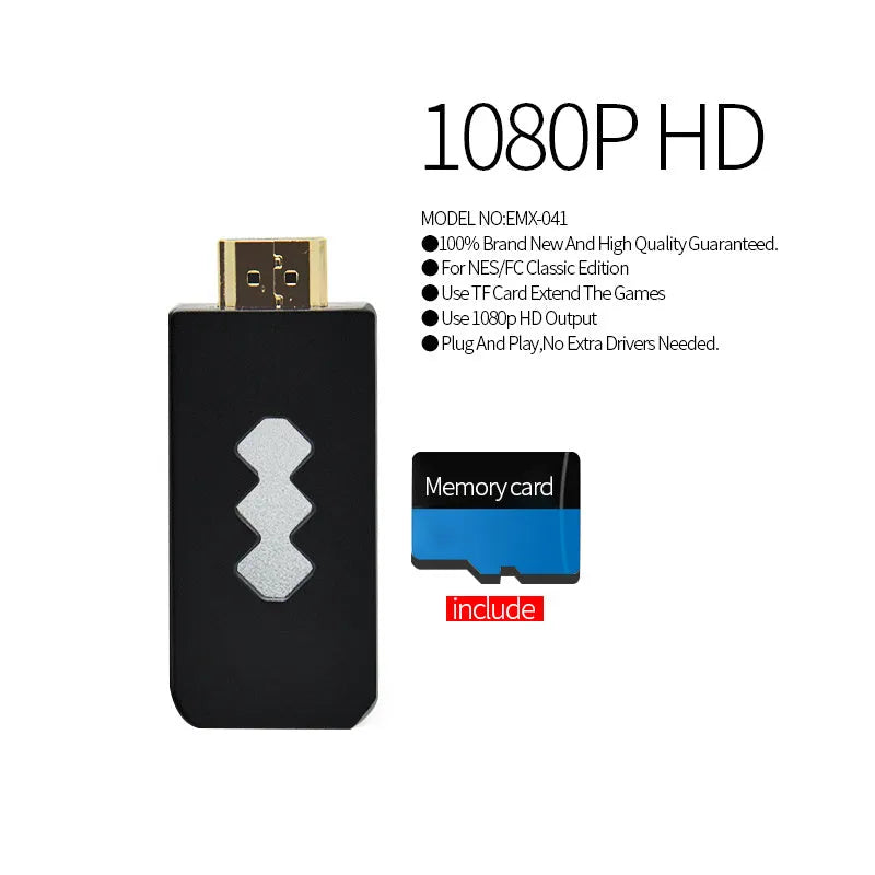 4K HDMI video game console with two wireless controllers and USB cable in colour box packaging
