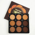 Dark matte makeup palette with 9 waterproof colours in repair disk format